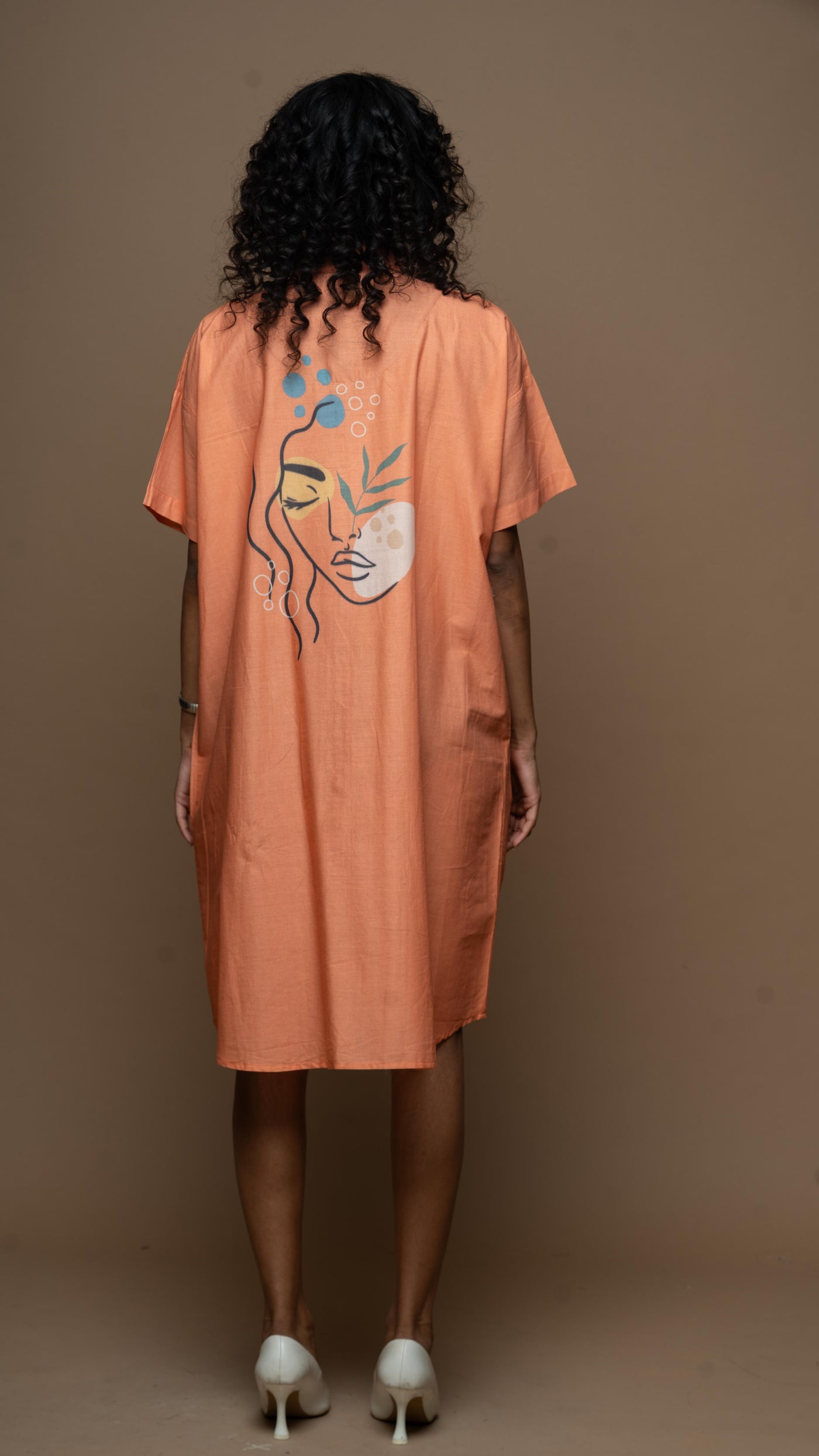 Tender Terracotta Tranquil Lady Shirt Dress