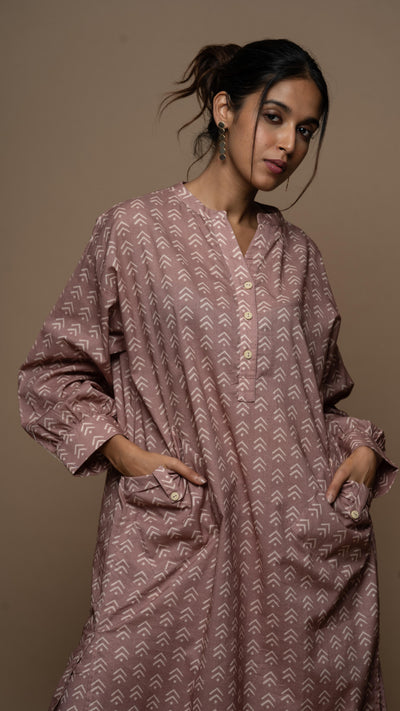 Pale Mauve Inaaya Co-ord Kurta Set in Jump with joy Pattern