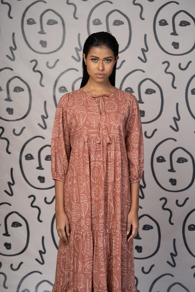 Timeless Charm Long Maxi Dress in Simply Scandi Pattern