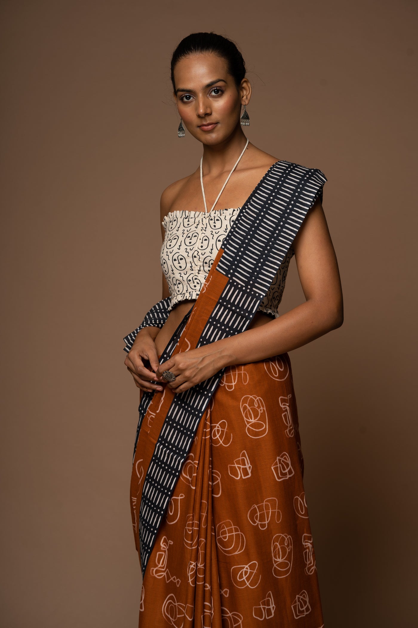 Whimsical Illusions Cotton Sari