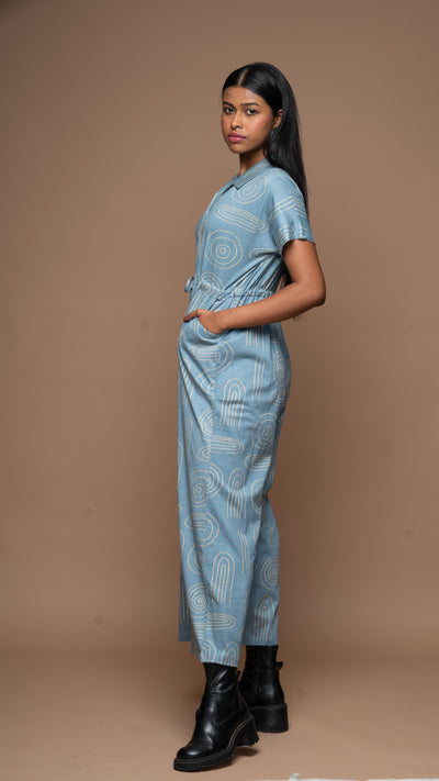 Collarista Jumpsuit in Embrace Me Pattern