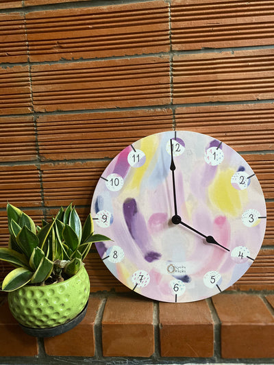 Painter's Palette Clock - Lilac