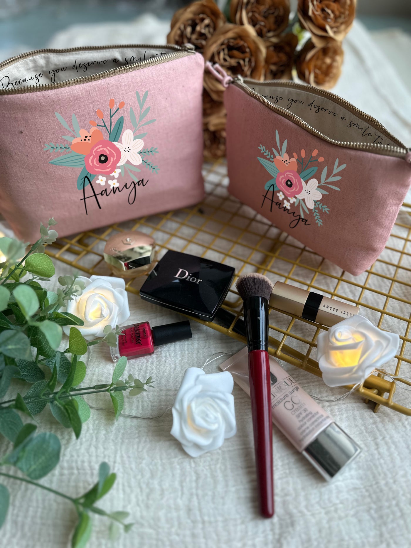 Whispering Blooms Cosmetic Pouch