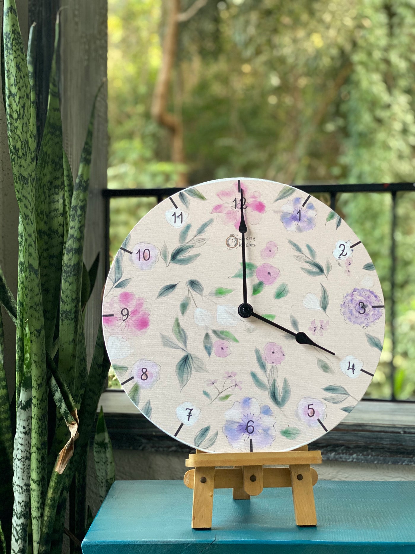 Blush Bella Flora Clock