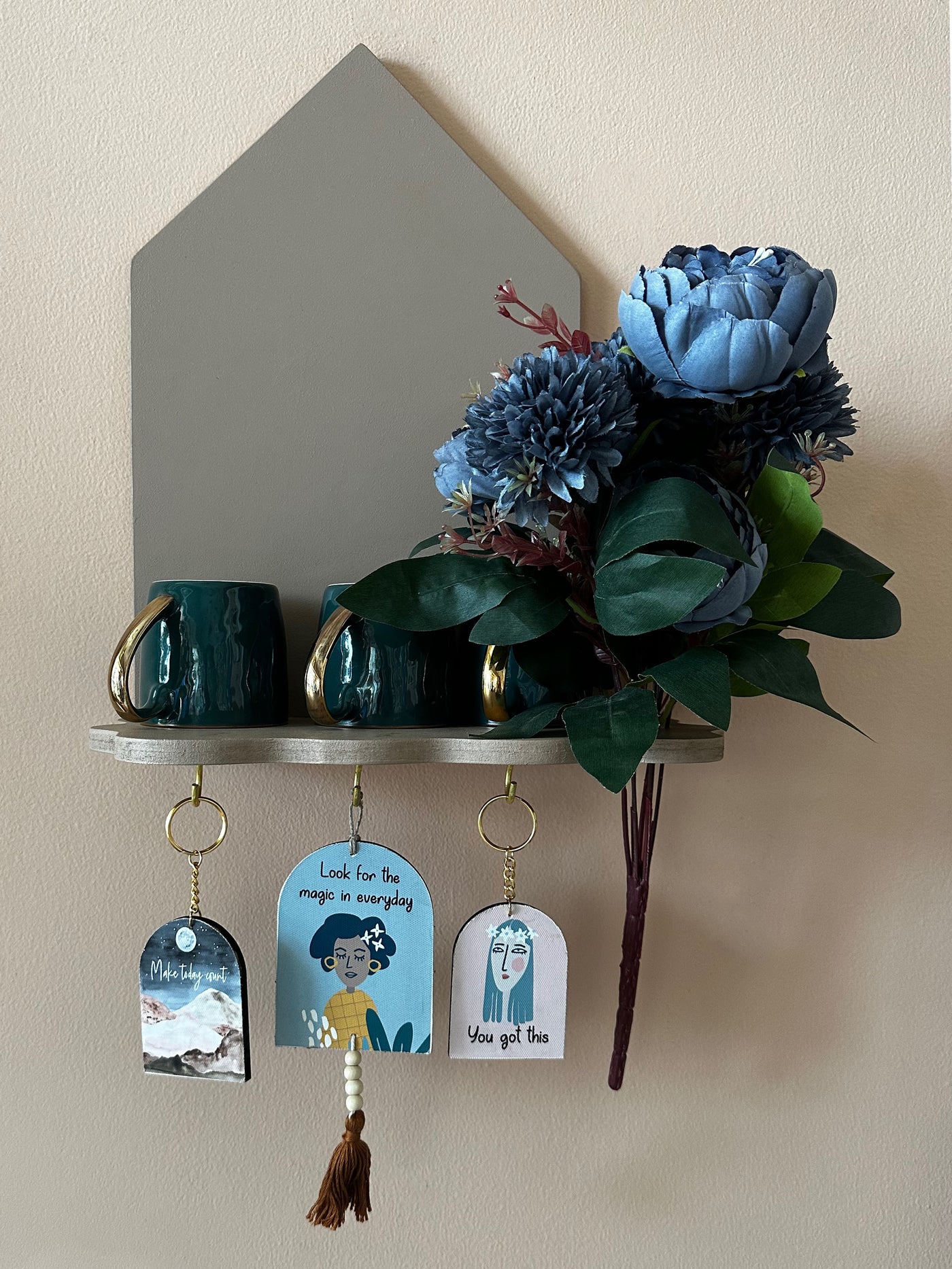 Taupe Little House Wall Shelf