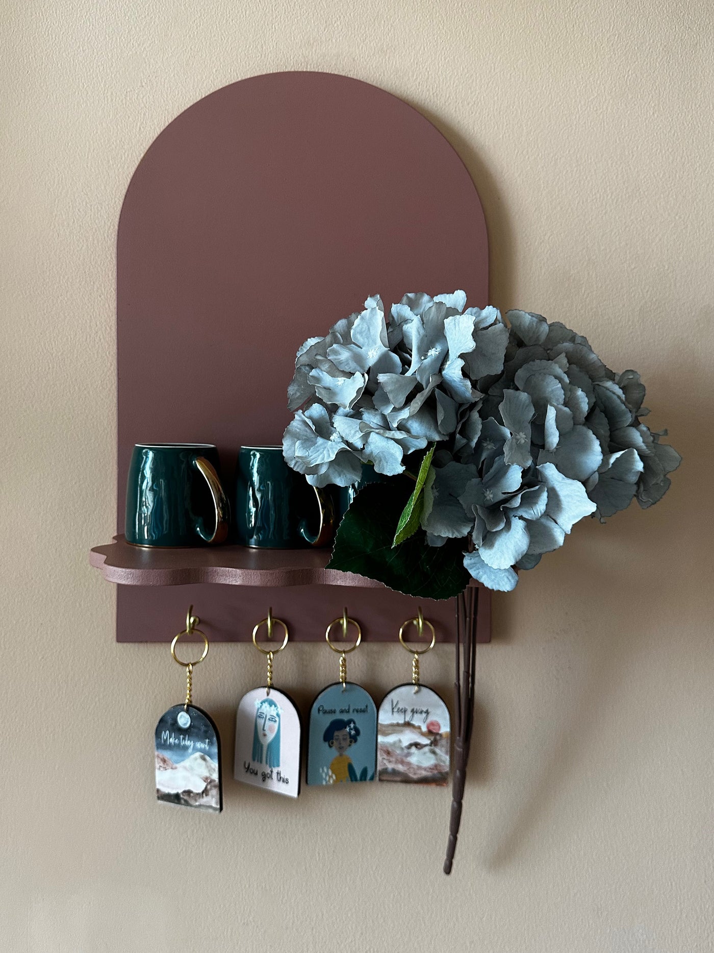 Dusky Mauve Arch Lover's Wall Shelf