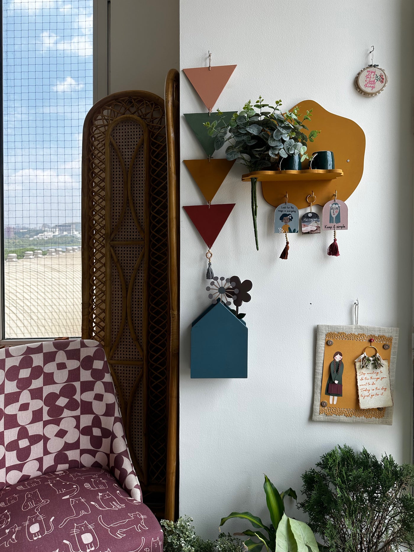 Mustard Curvy Pebble Wall Shelf