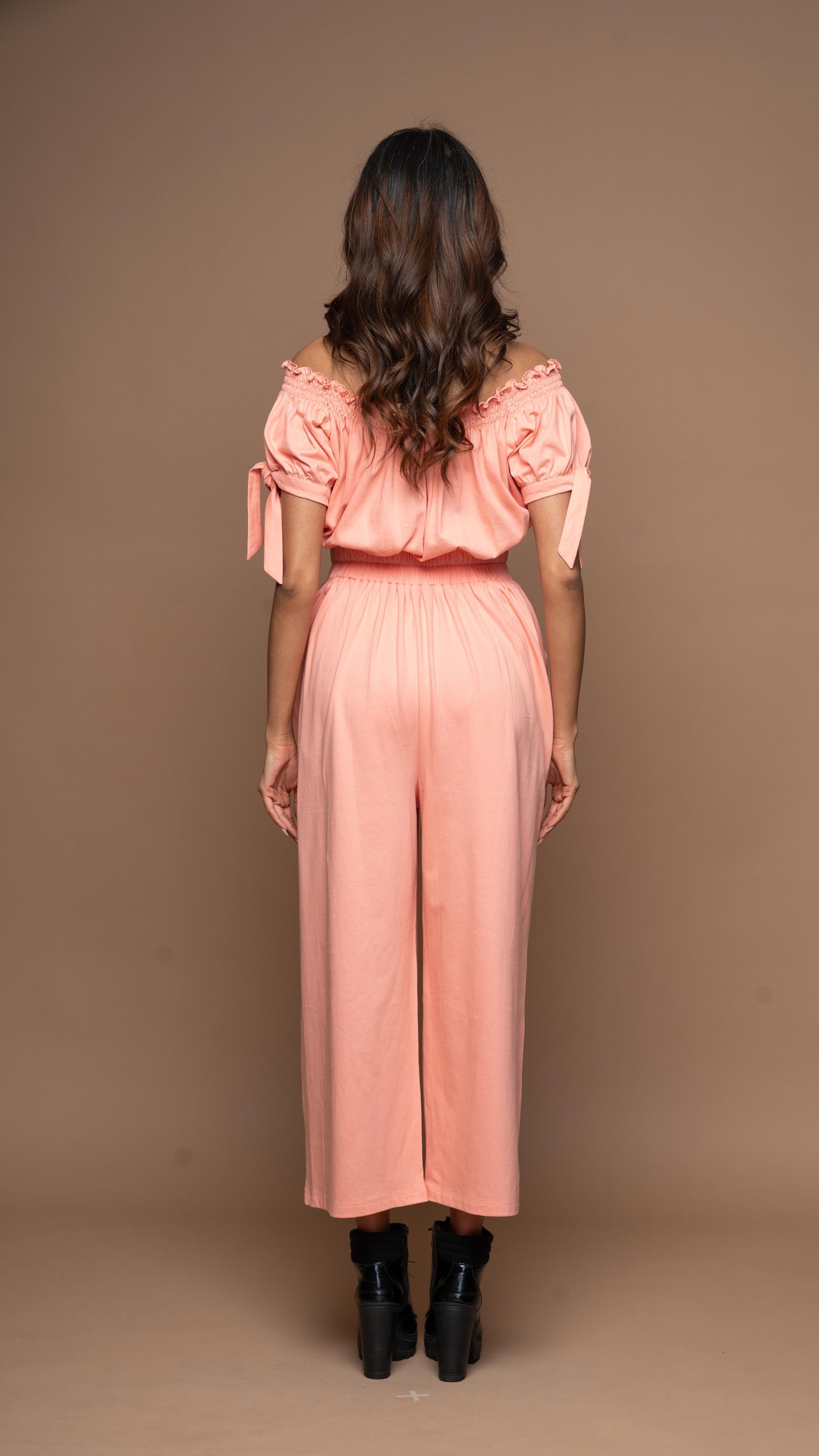 Sunkissed Shoulders Jumpsuit in Peach