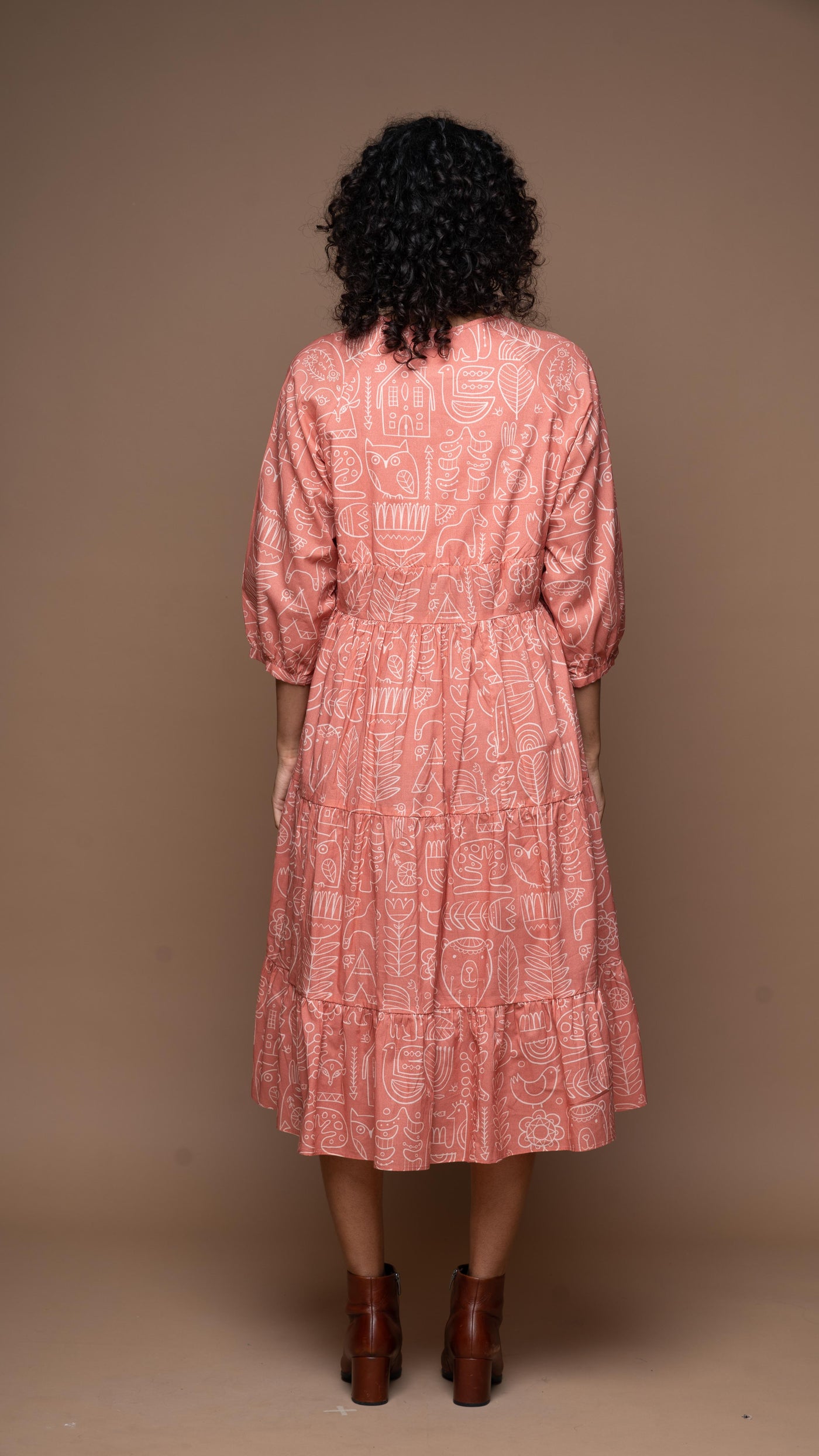 Soulful Swirls Midi Dress in Simply Scandi Pattern