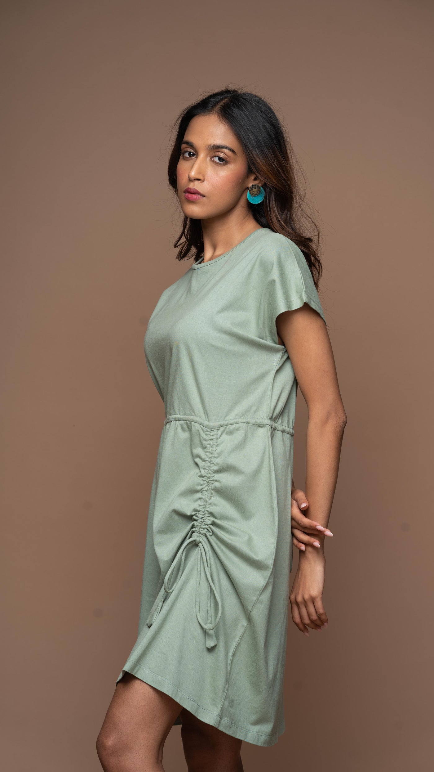 Wings & Strings Jersey Dress - Sage Green