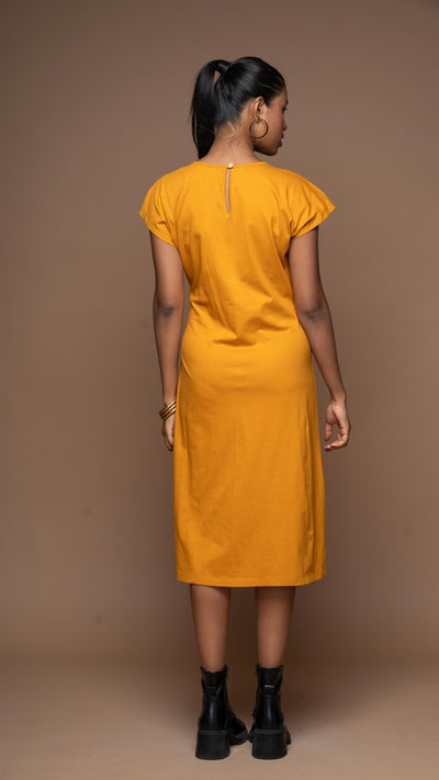 Knot Me Pretty Jersey Dress - Mustard