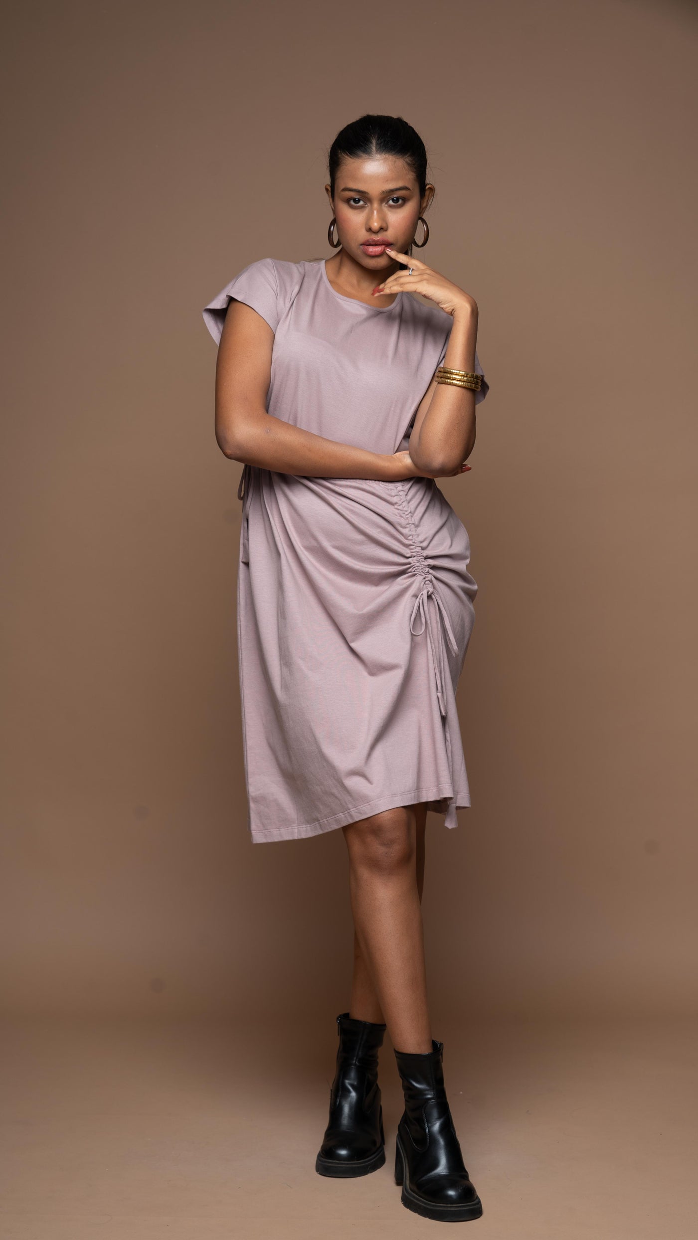 Wings & Strings Jersey Dress - Pale Mauve