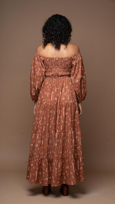 Boho Vibe Long Dress in Drizzle on my parade Pattern