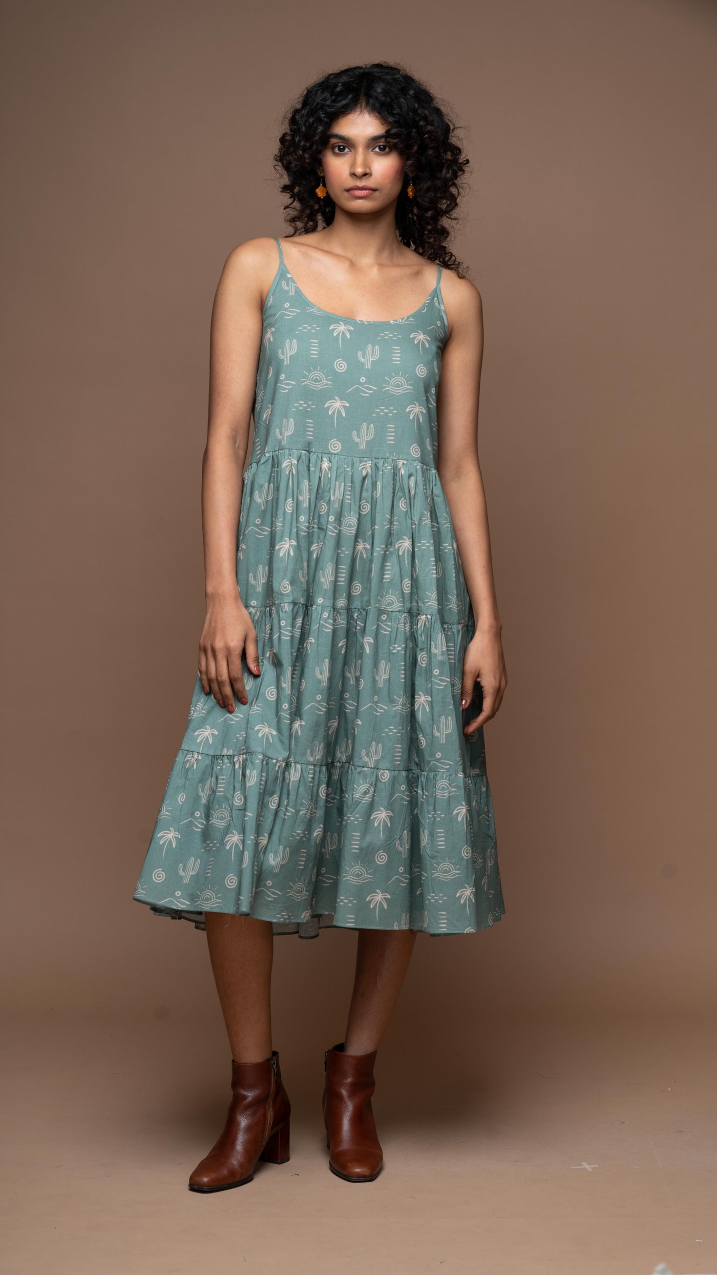 Heatwave Haven Midi Dress in Circle of Life Pattern