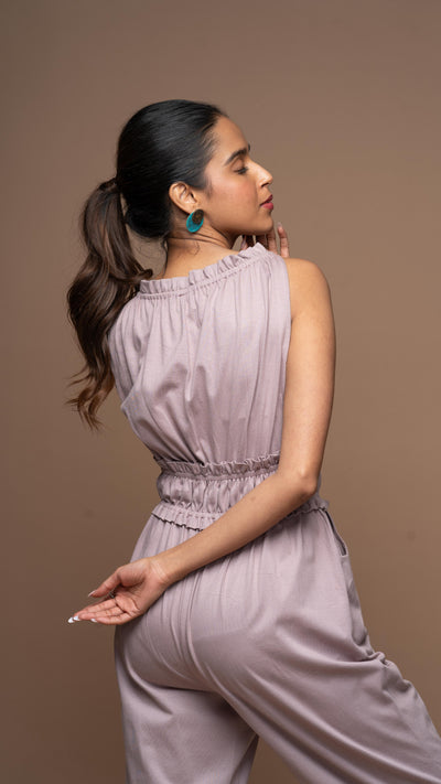 Boatneck Beauty Jumpsuit in Pale Mauve