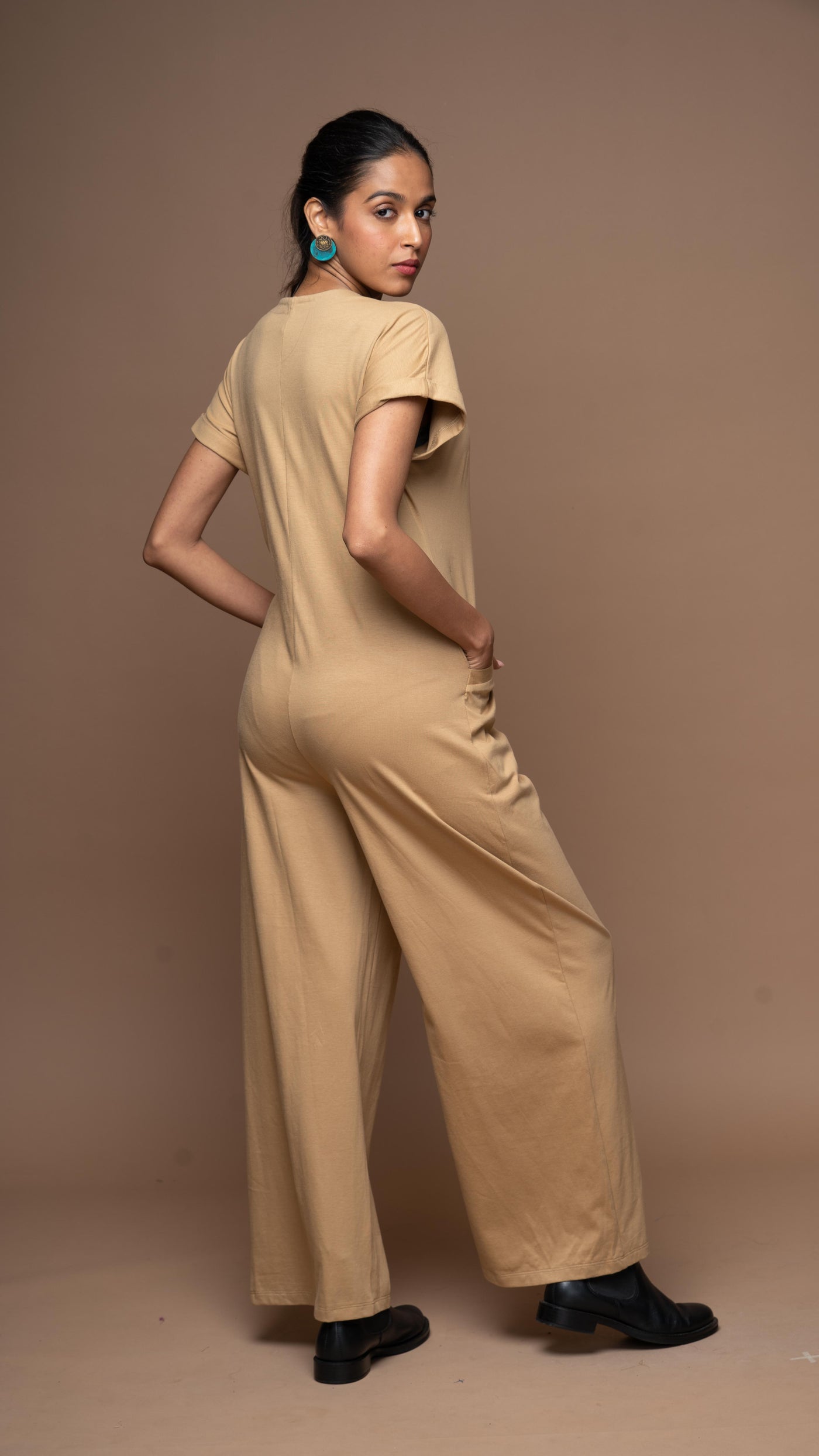 Vogue V Jumpsuit in Beige