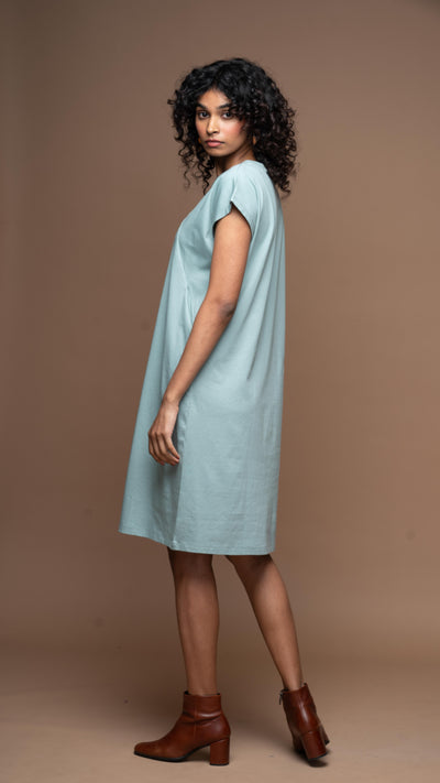 Tri-Cut Comfort Jersey Dress - Sea Green