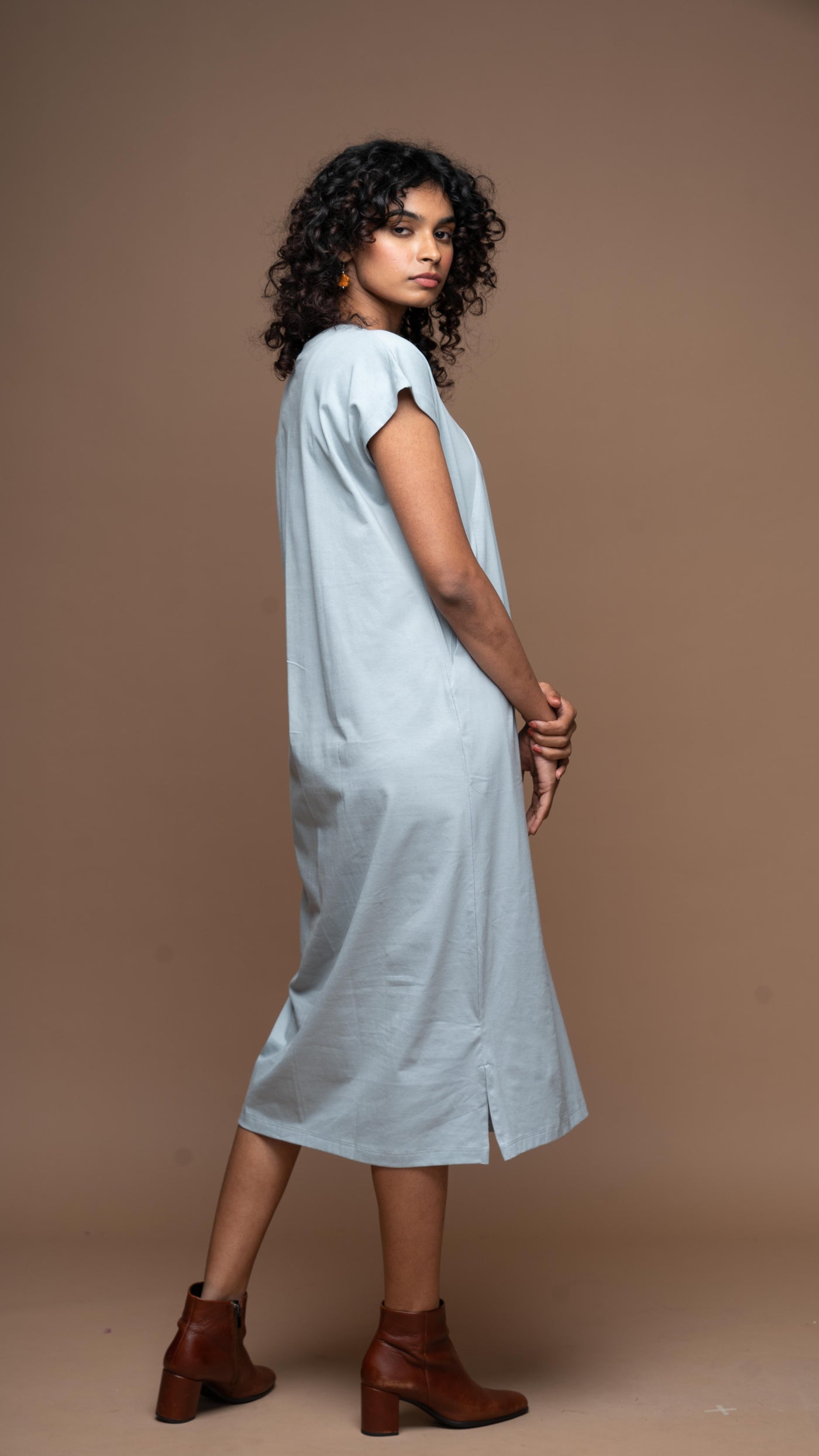 Tri-Cut Comfort Jersey Dress - Blue Gray