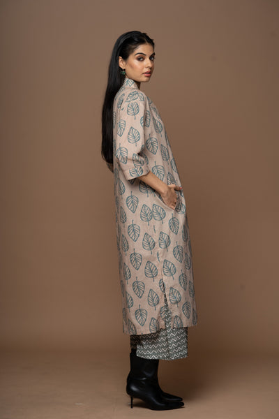 Beige Luma Kurta in We are one Pattern