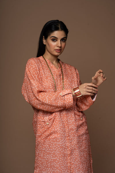 Terracotta Vero Kurta in Faraway Land Pattern