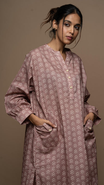 Pale Mauve Inaaya Co-ord Kurta Set in Jump with joy Pattern