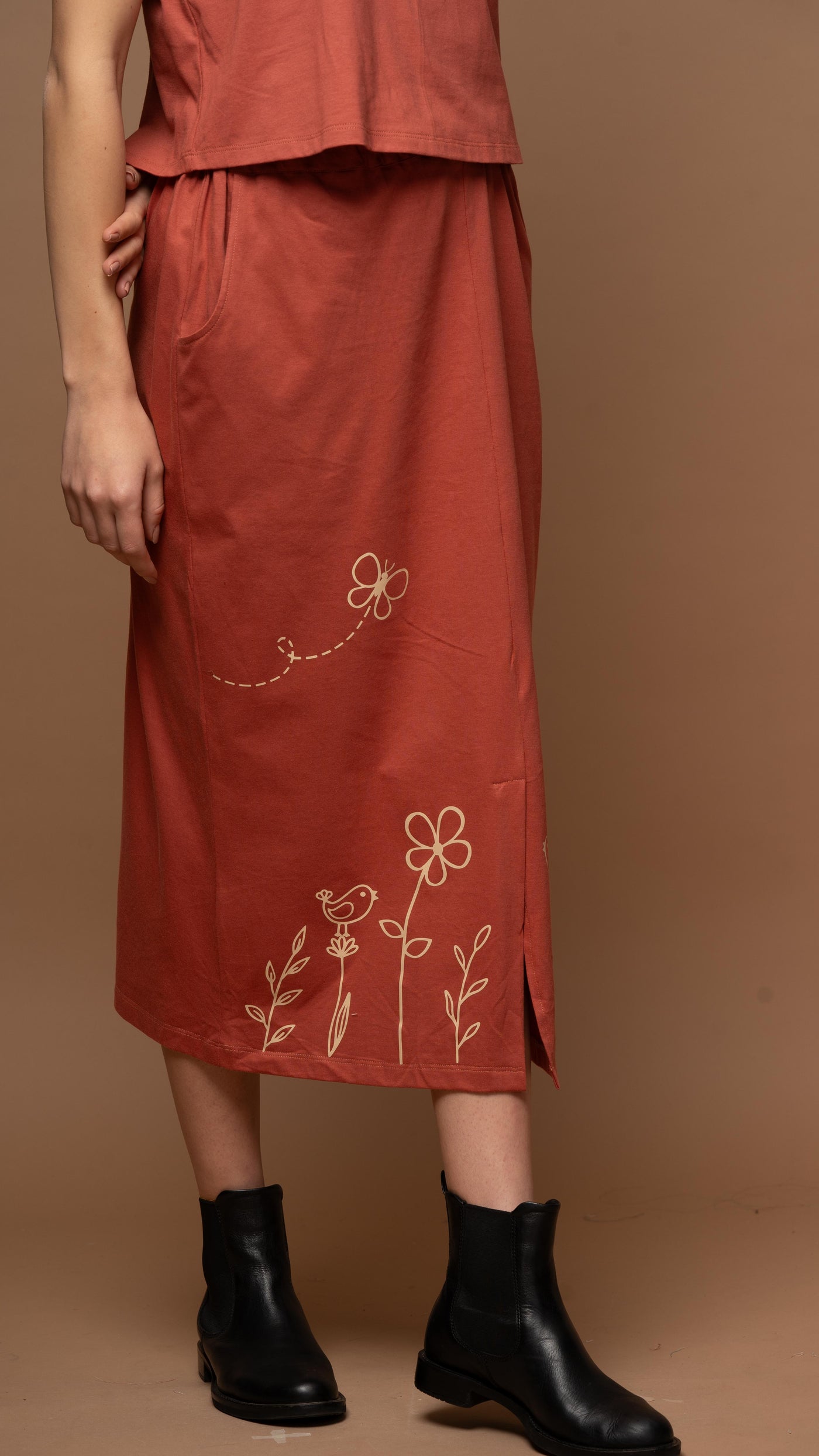 Meadow Muse - Dusty Red Skirt Co-ord