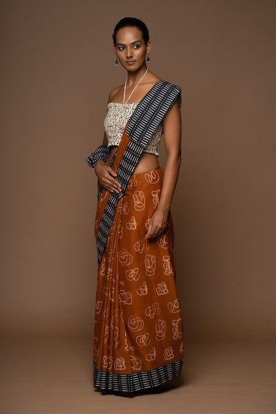 Whimsical Illusions Cotton Sari