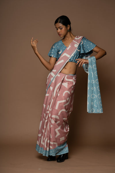 Swaying Shapes Linen Sari