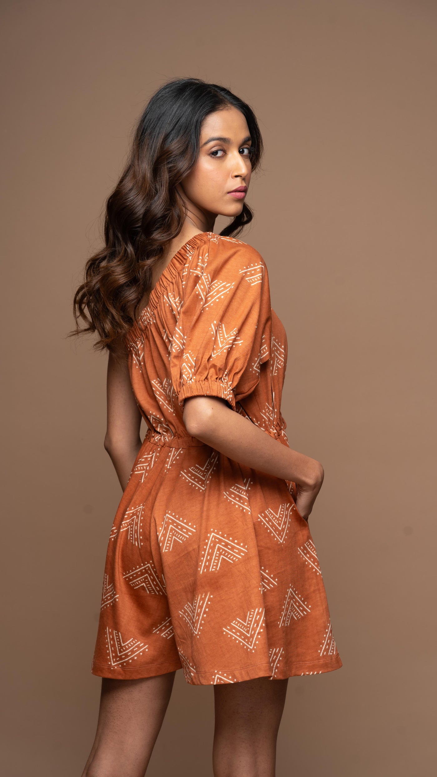 One Side Story Jumpsuit in Mountains and Valleys Pattern