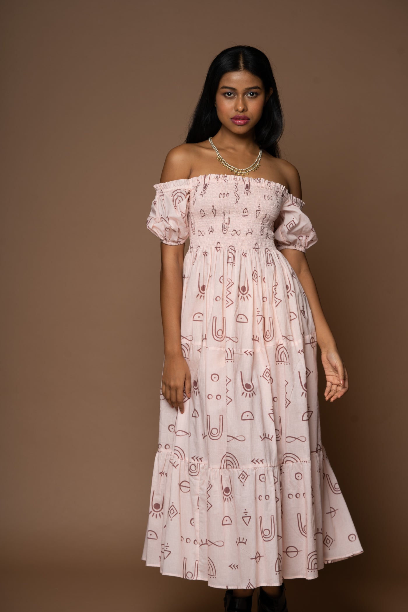 Dusk Delight Long Dress in As boho as it gets Pattern