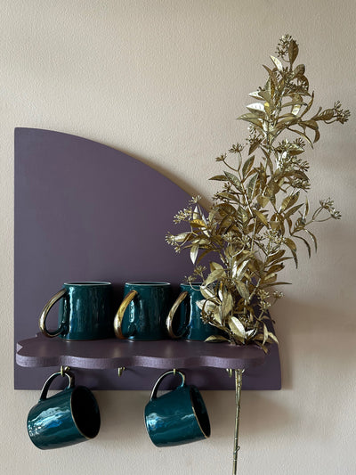 Dusky Mauve Pie Slice Wall Shelf