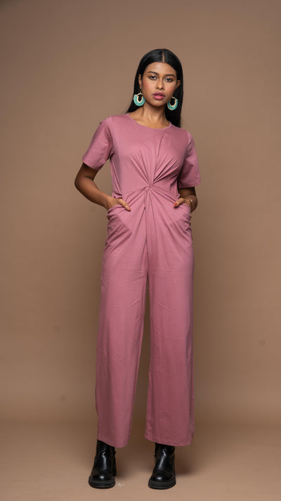 Twisted Bliss Jumpsuit in Mauve