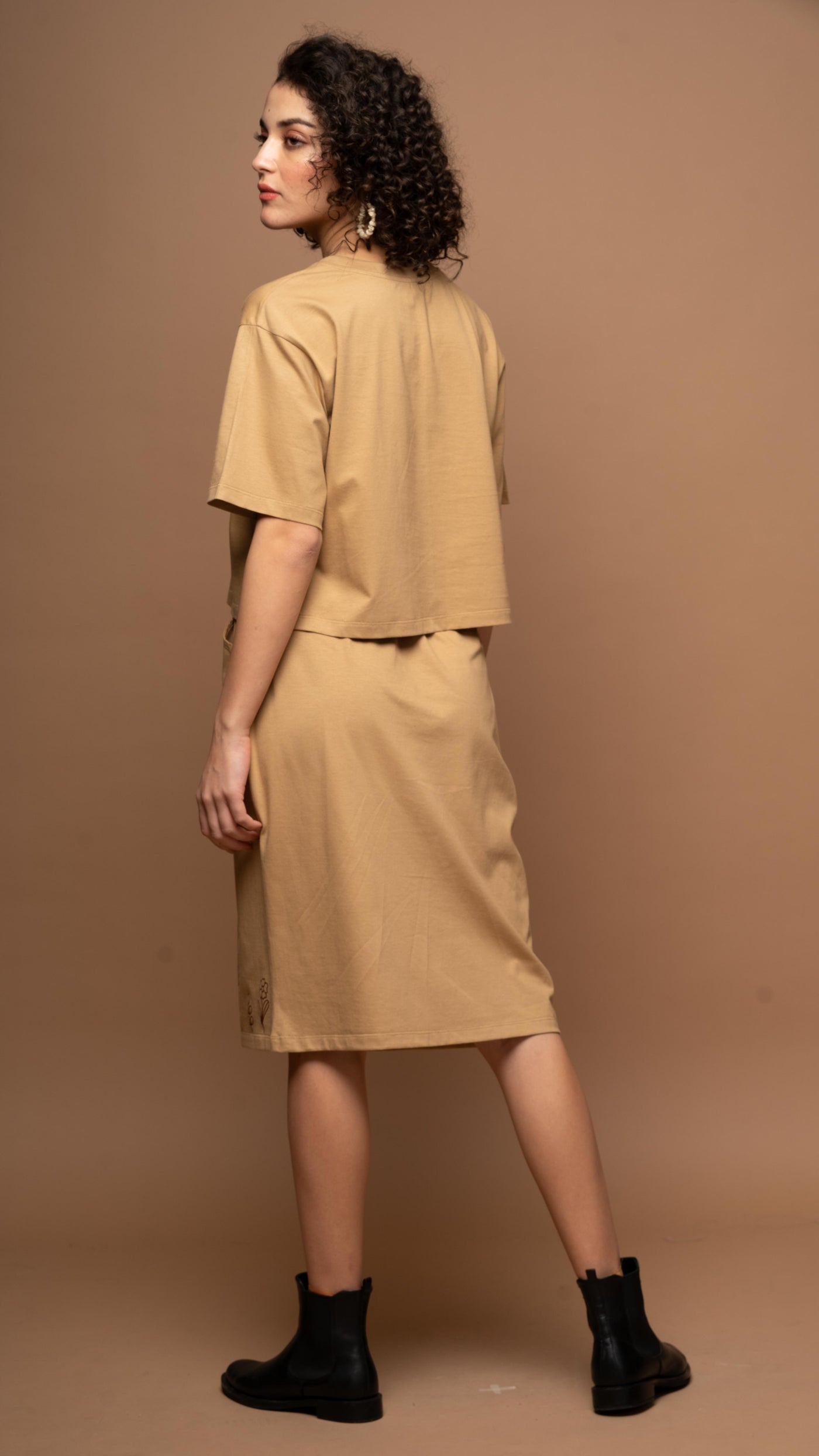 Sands & Leaves - Beige Skirt Co-ord