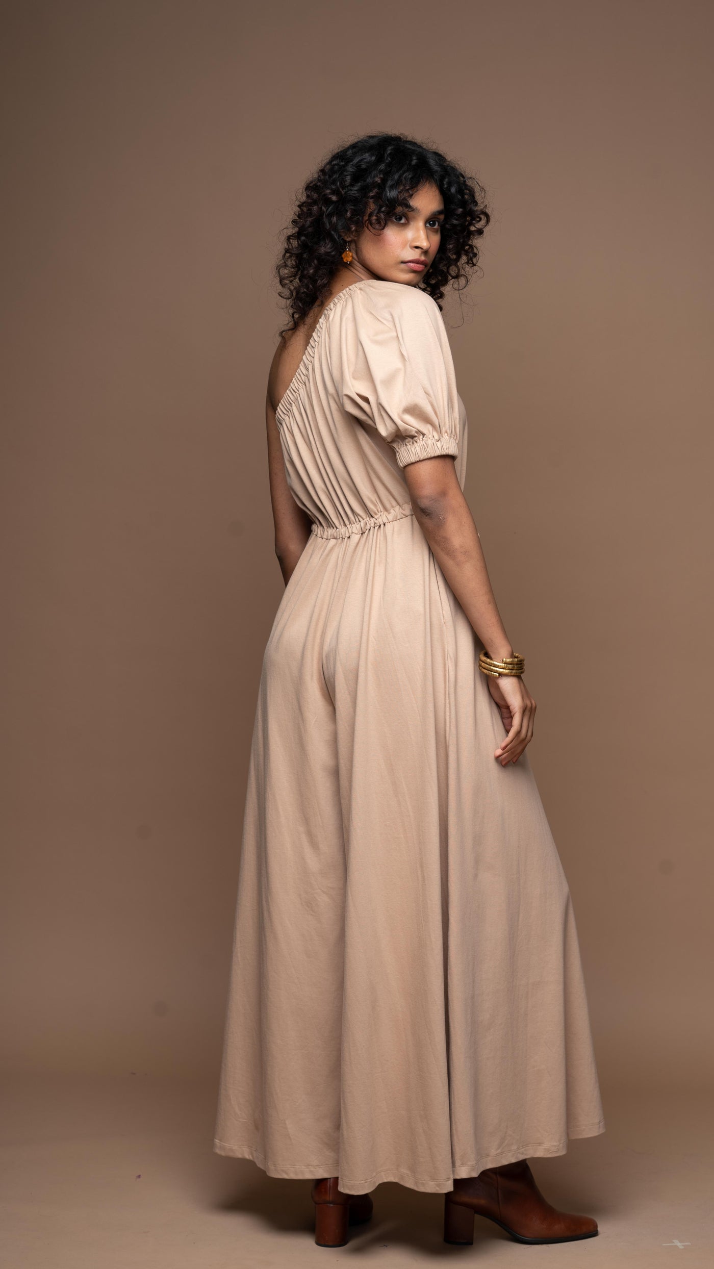 One Side Story Jumpsuit in Beige