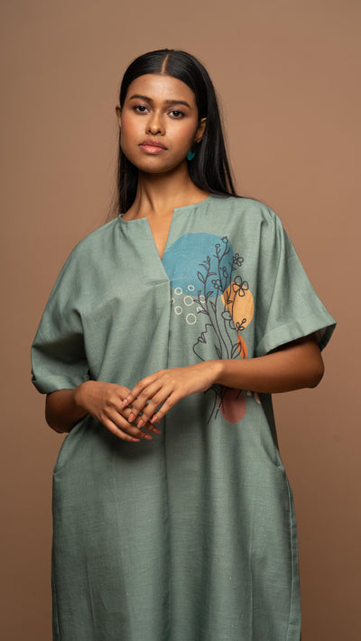 Dusky Sage Grow With Grace Shirt Dress