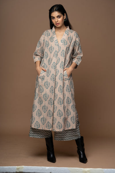 Beige Luma Kurta in We are one Pattern