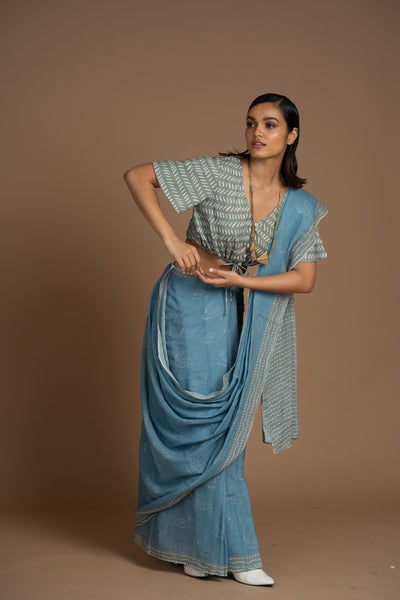 Swan Song Cotton Sari