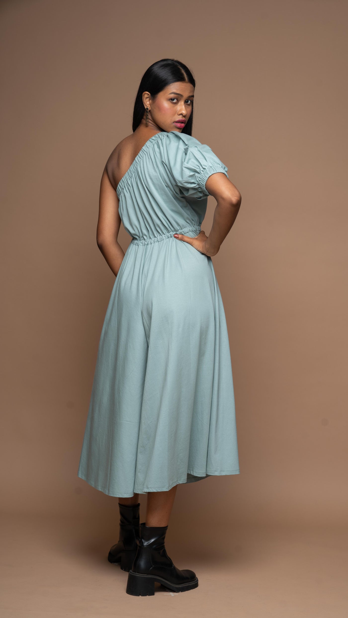 One Side Story Jumpsuit in Dusty Sage