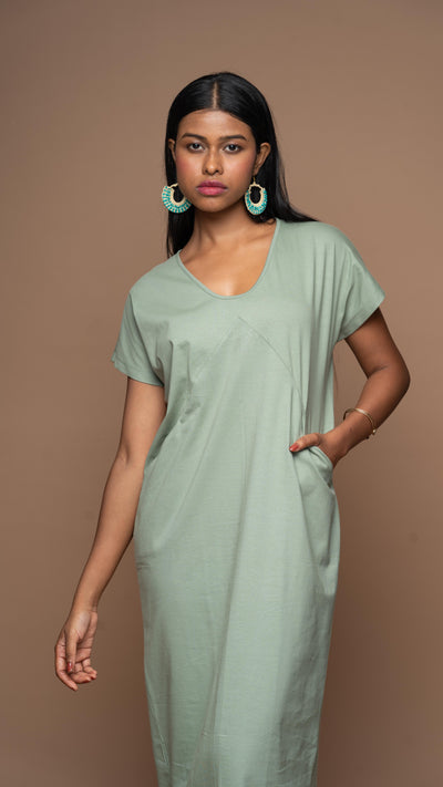 Effortless Pocket Dress - Sage Green