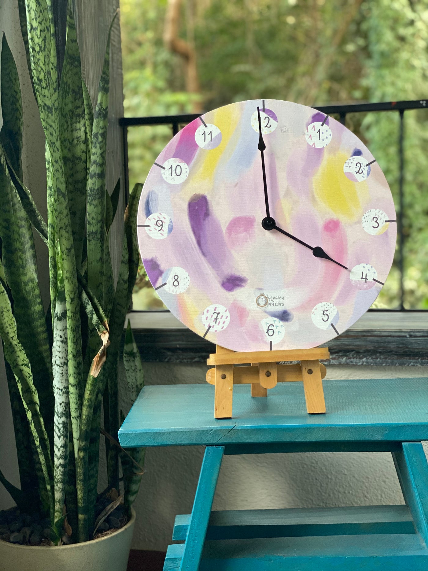 Painter's Palette Clock - Lilac