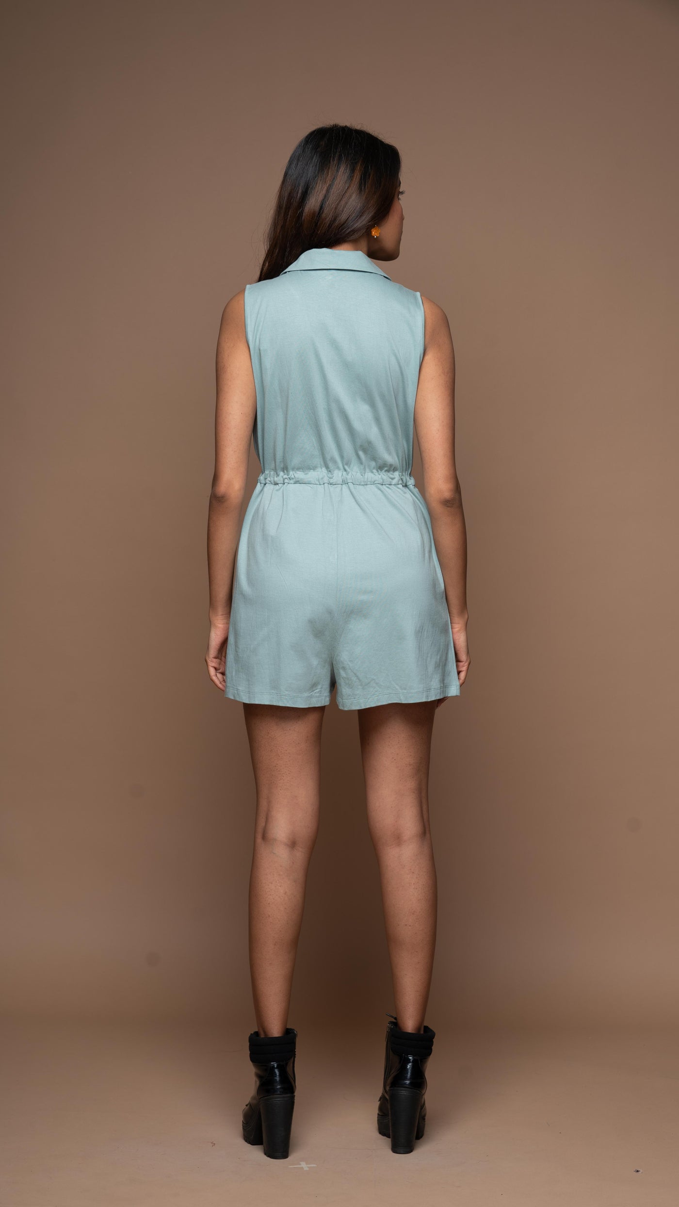 The Collared Look Jumpsuit in Sea Green