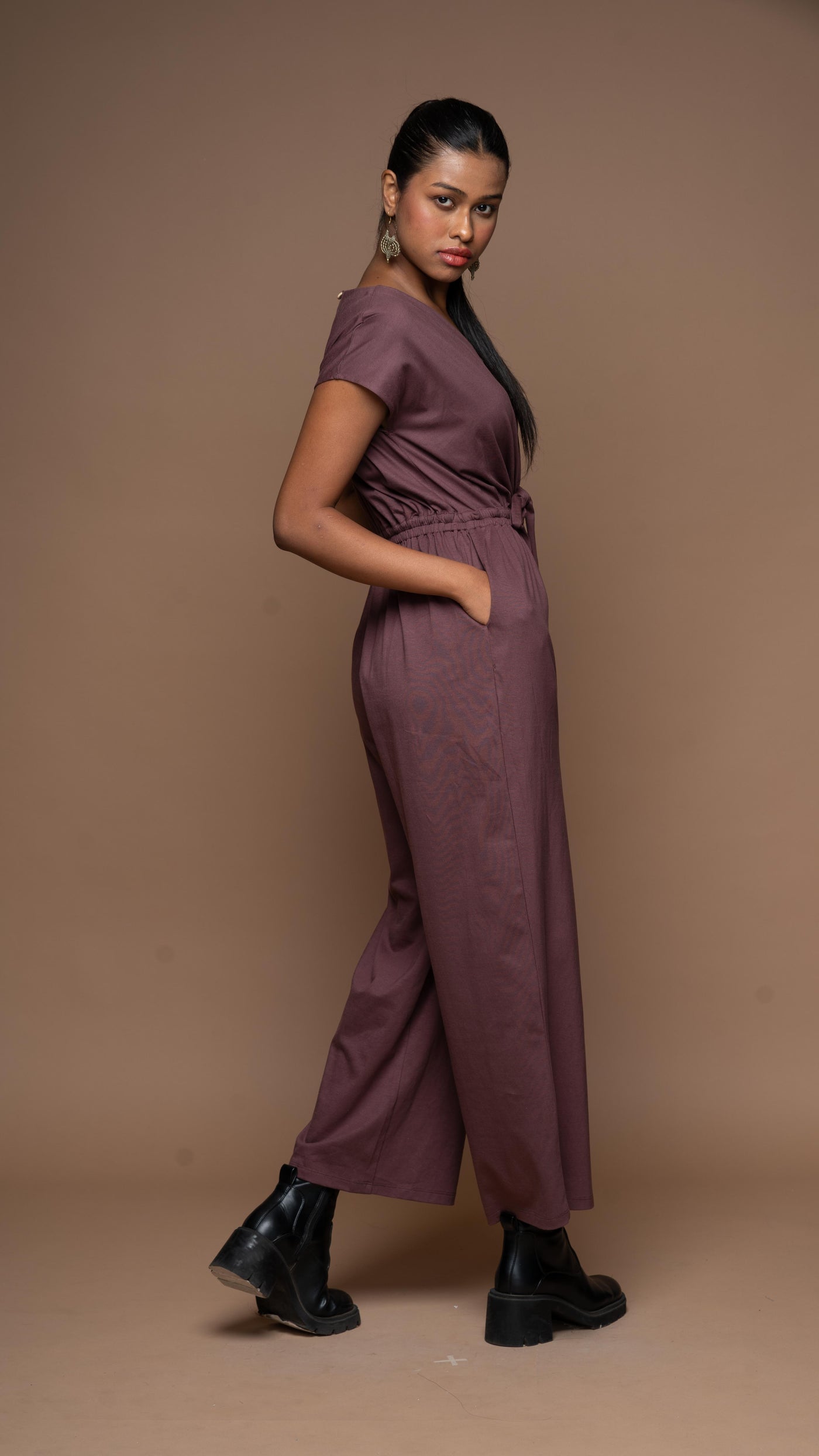 Knot me up Jumpsuit in muted Plum