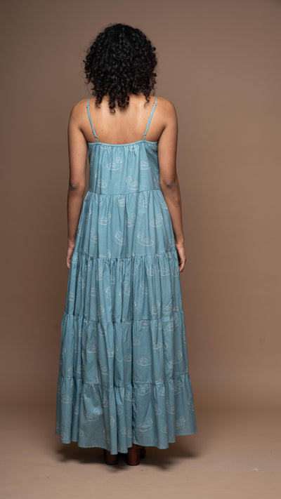 Heatwave Haven Long Maxi Dress in Keep Floating Pattern