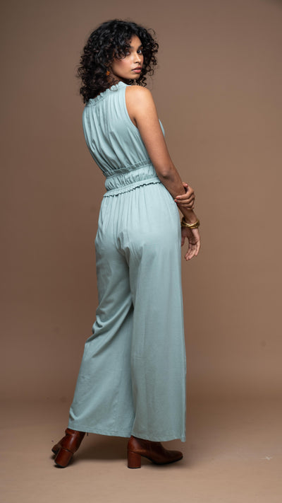 Boatneck Beauty Jumpsuit in Sea Green