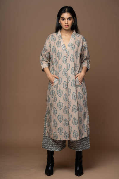 Beige Luma Kurta in We are one Pattern