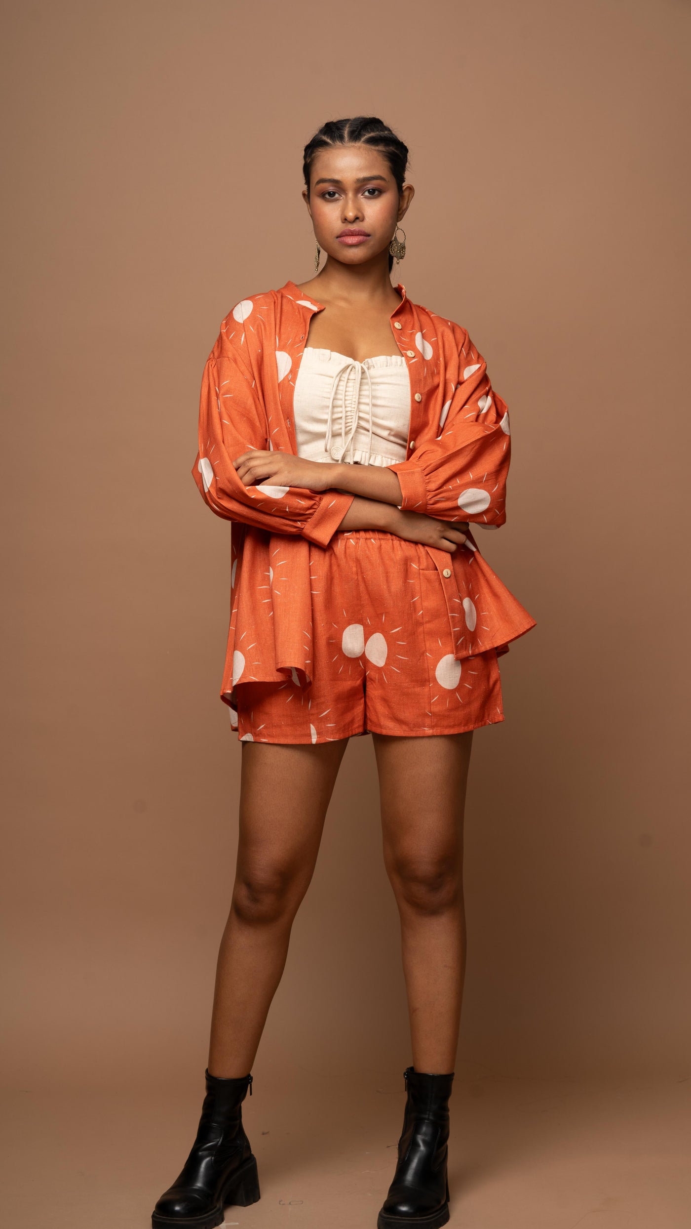 Terracotta Vista Co-ord Shorts Set in Sunshines On Pattern