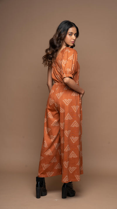 One Side Story Jumpsuit in Mountains and Valleys Pattern