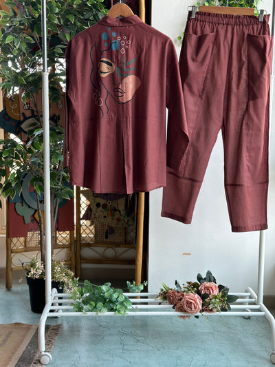 Marsala Tranquil Lady: Co-ord Pants Set