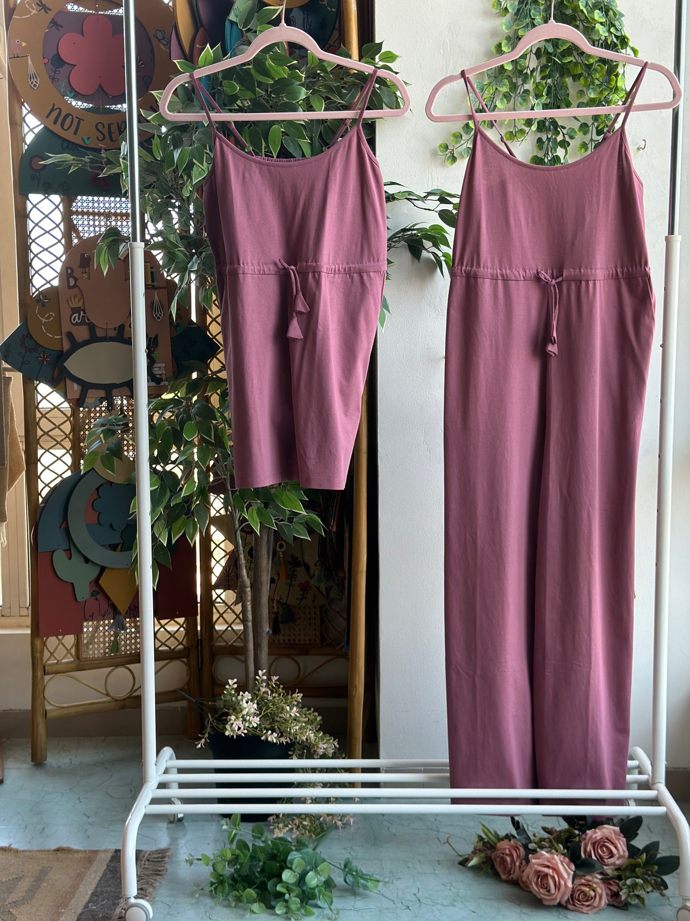 Spaghetti Whispers Jumpsuit in Mauve