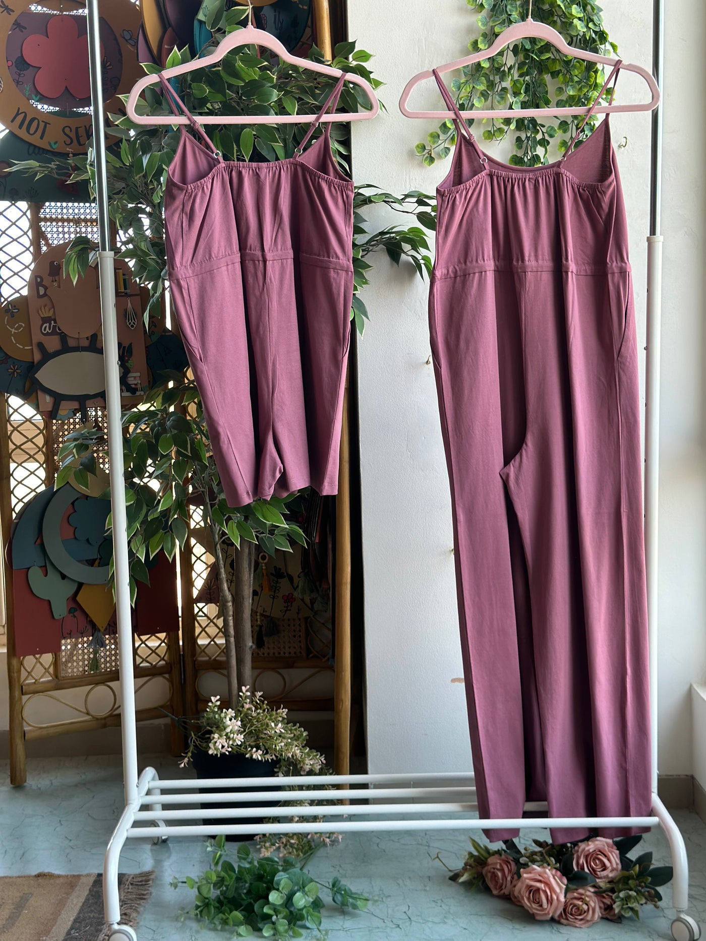 Spaghetti Whispers Jumpsuit in Mauve